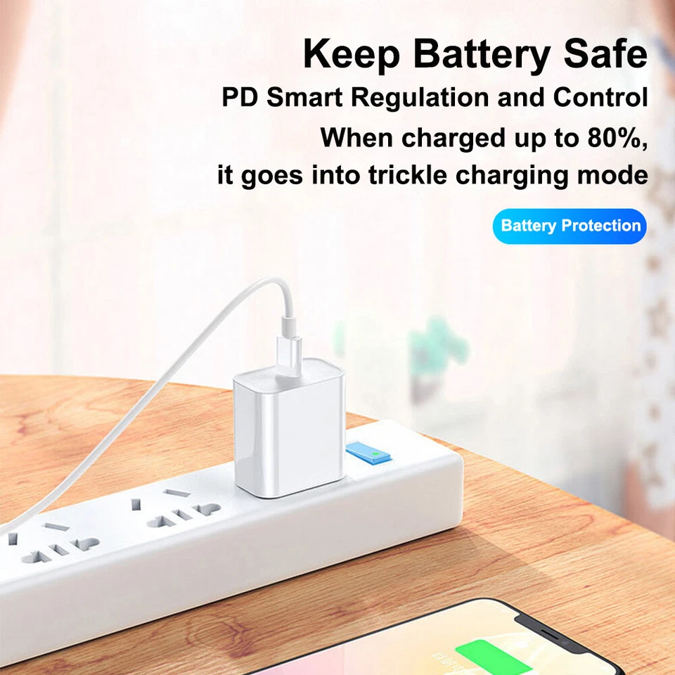 PD 20W USB C Type C Adapter Fast Charger For iPhone 14/13/12/11/ProMax 100 PACK - Image 3 of 4