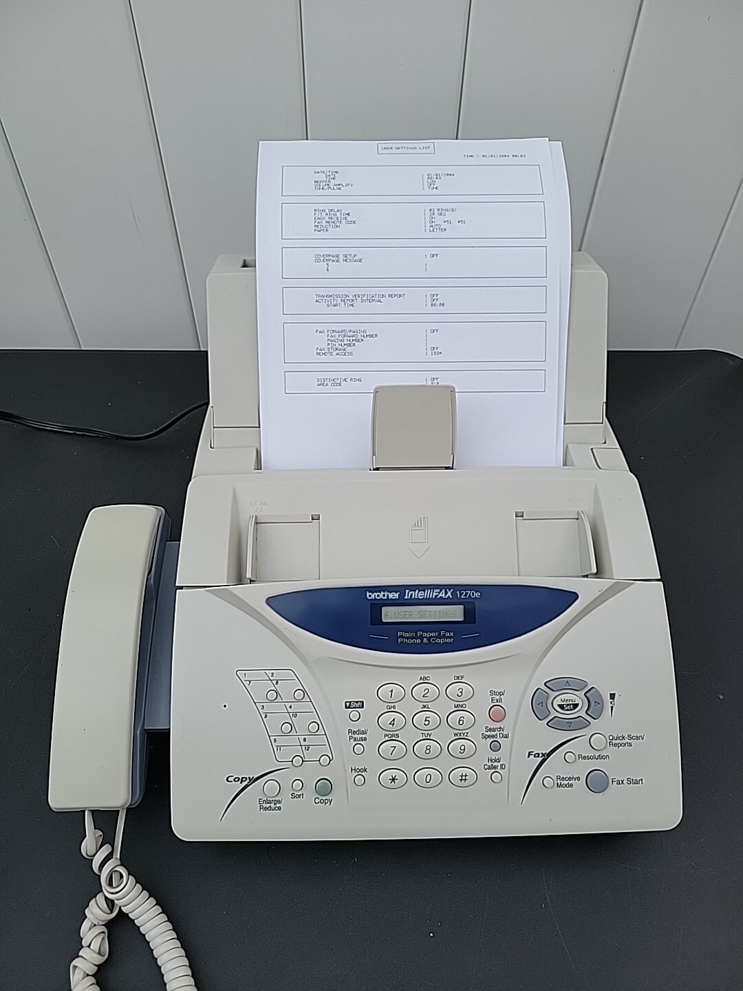 Brother IntelliFAX 1270e Fax, Phone & Copier works Tested W/ Cords