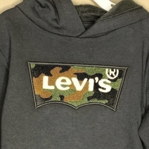 Levi's Boys Batwing Logo Sweatshirt Hooded Camo Black Size 6 NEW - Picture 3 of 5