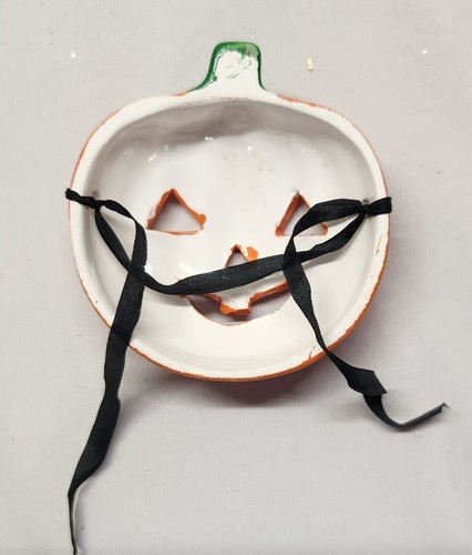 Máscara de calabaza de cerámica de Halloween Jack O Lantern de colección - Imagen 2 de 2