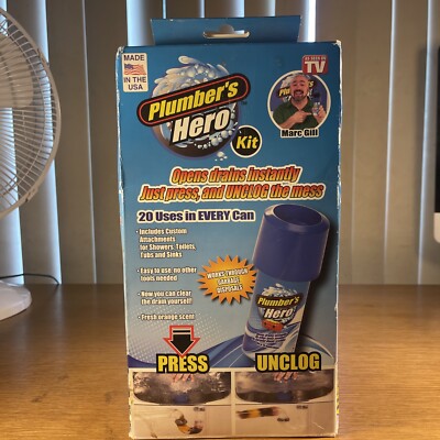 Brand New Plumber's Hero Kit Unclog Drains Instantly 20 Uses As Seen On TV