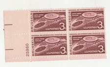 Scott # 1104  US  Brussels Exhibition  Plate Block   M/NH  O/G  