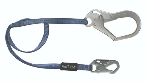 FallTech Rebar Safety Lanyard 82063, 6FT Single Leg, 1 Snap & 1 Rebar Hook-1each
