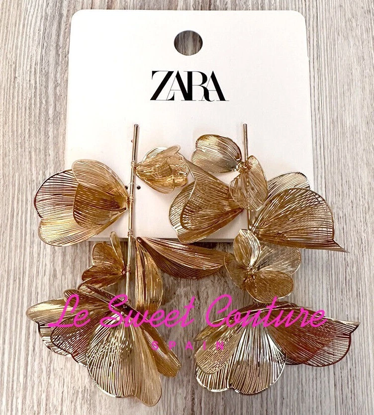 Gold leaf earrings best sale zara