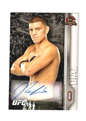 UFC Nick Diaz サイン入りフィギュア PSA/DNA 認証済み 2015 Topps UFC Champions RARE NICK DIAZ Authentic Autograph Signed