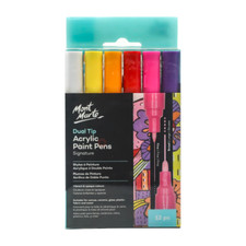 12pc Acrylic Paint Pens Dual Tip Fine  Broad Tip Mont Marte Arts Craft