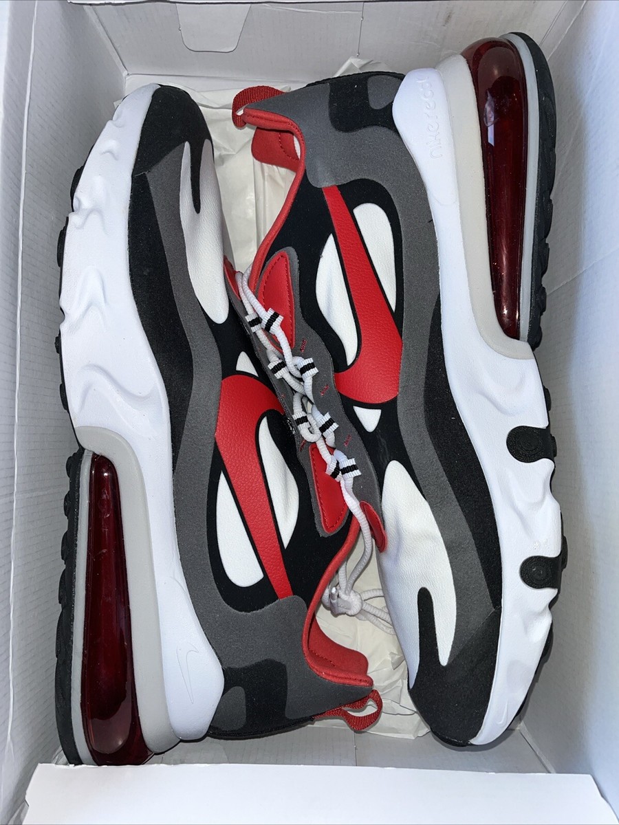 Size 14 Nike Air Max 270 React Black/Iron Gray/University Red