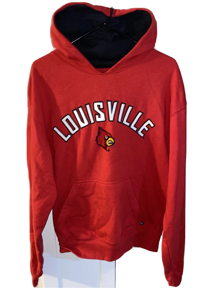 Louisville Cardinals Hoodie Men Small Red Pullover Hooded Sweatshirt Sweater