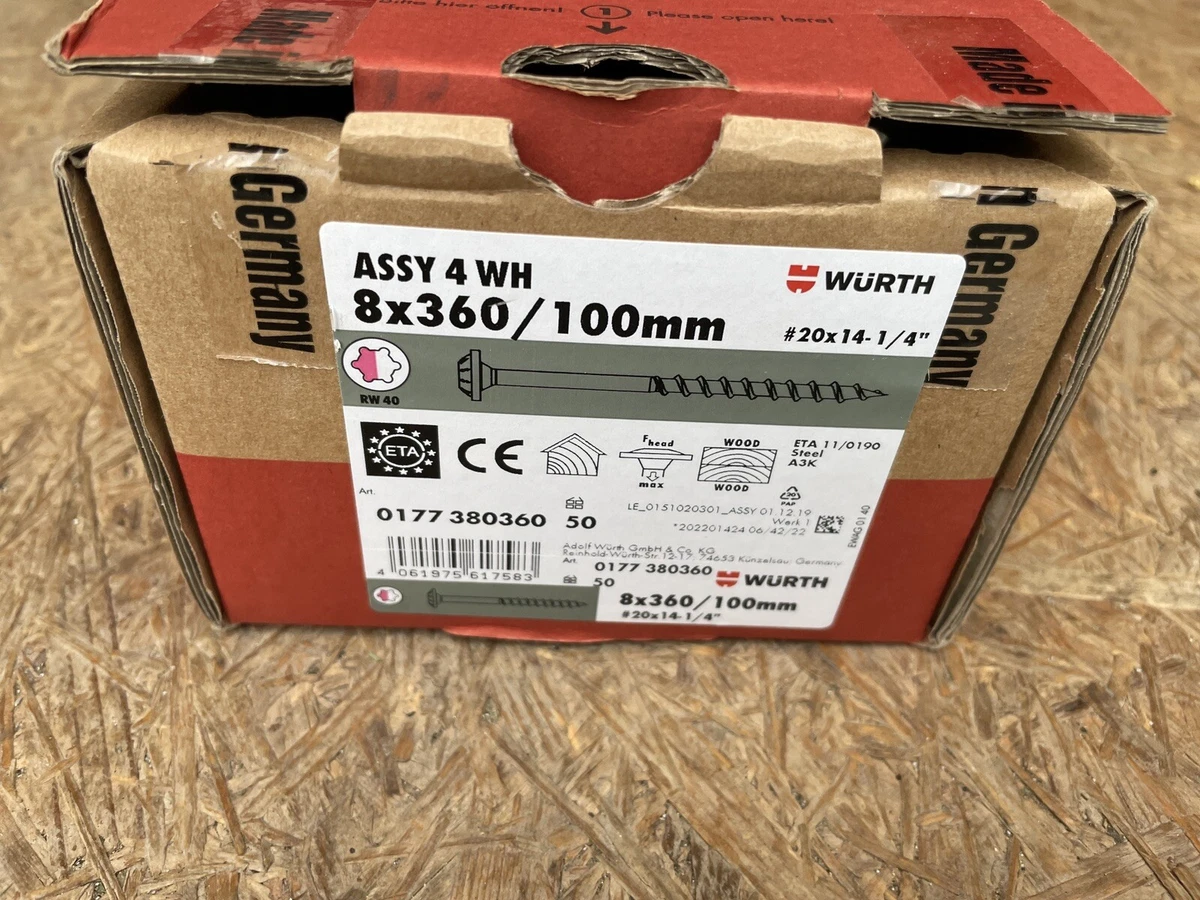 10 Stück Würth Assy Tellerkopfschrauben 8x360 0177 380 360 | eBay