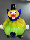 MURANO ART GLASS Hand Blown Pumpkin Clown Figurine Italy 8" Vintage