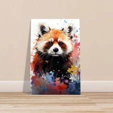Watercolor Red Panda Wall Art Canvas Unframed Print Art