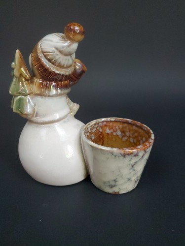 Kirkland Snowman Candle Holder Hand Painted Ceramic Woodland Home Collection - Picture 4 of 10
