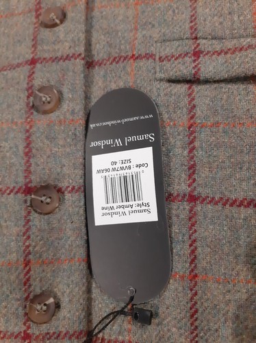 Nuevo Chaleco Mallalieus Samuel Windsor Ámbar Vino 6 Btn Lana a Cuadros BVW7W 06AW Talla 40 - Imagen 3 de 6