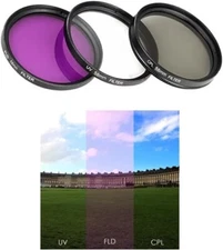 58mm Set of 3 XIT Pro Series Filters - CPL, UV, FL-D with pouch
