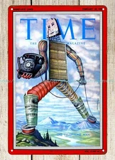 1959  telephoneman artist- Boris Artzybasheff metal tin sign