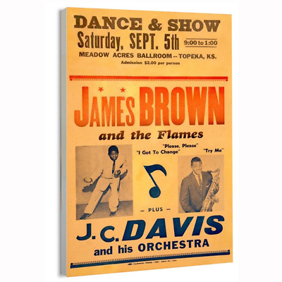 1959 James Brown Amazingly Young 'Dance & Show' Poster or Canvas Home Decor