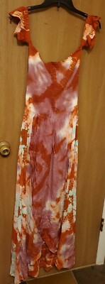 YFB Young Fabulous & Broke - SMALL - Tie Dye  Dress - Off Shoulder - Frida Maxi