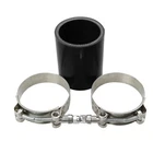 2" 4PLY STRAIGHT TURBO/INTAKE 51MM SILICONE TUBING COUPLER HOSE+T-CLAMPS BLACK