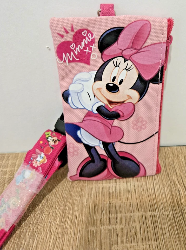 PINK Minnie Mouse Lanyard w/ Disney Licensed Zipper Wallet Pouch ID Badge Holder - Image 2 of 4