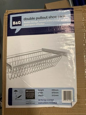 B Q Double Pull Out Shoe Rack For Sliding Storage Wardrobe System