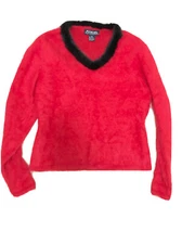 Venesha High Quality 80% Angora Pullover Fluffy Red Sweater Furry N Soft Medium