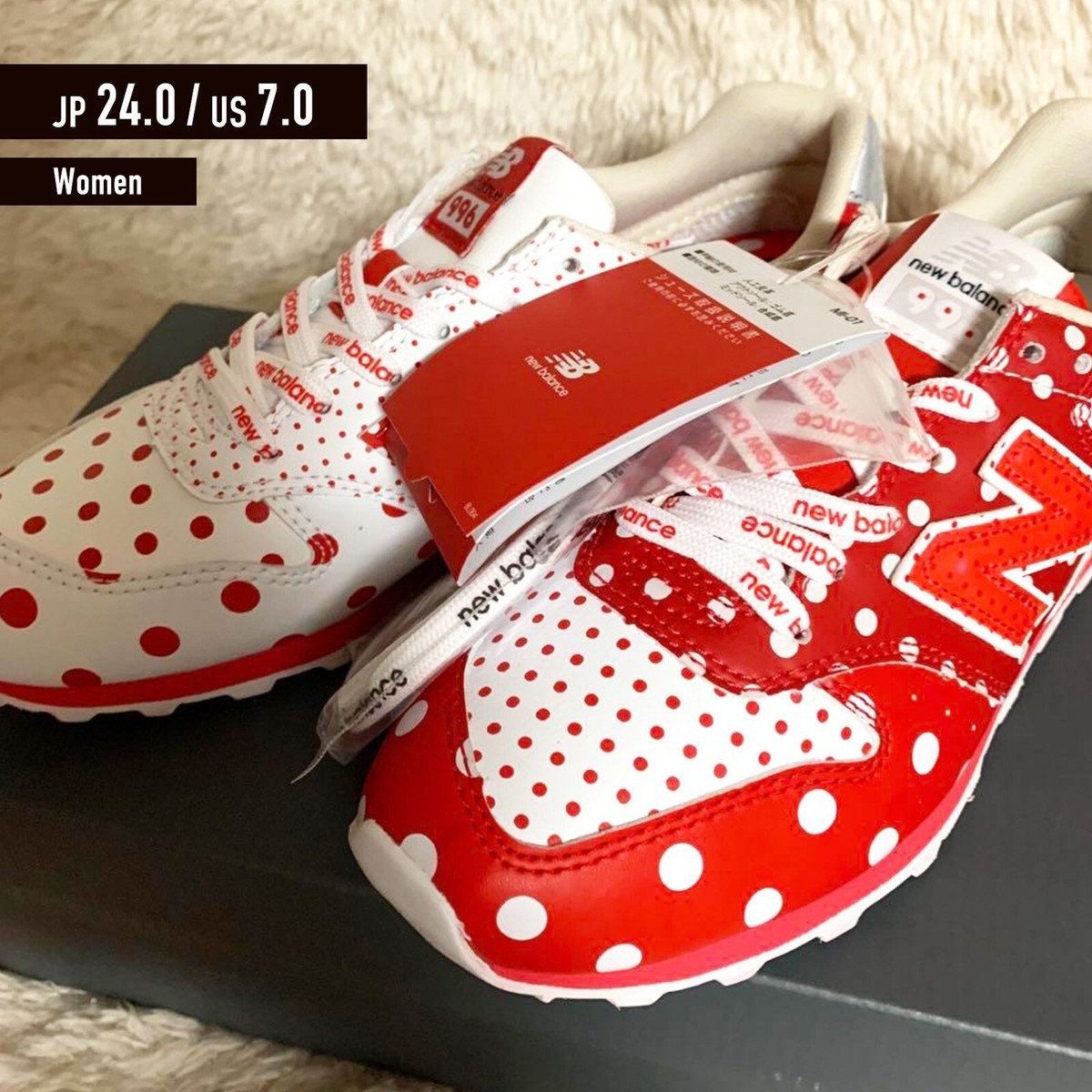 NEW BALANCE FRAPBOIS WL996FQ RED WHITE JP24.0 US7 Women Sneakers 
