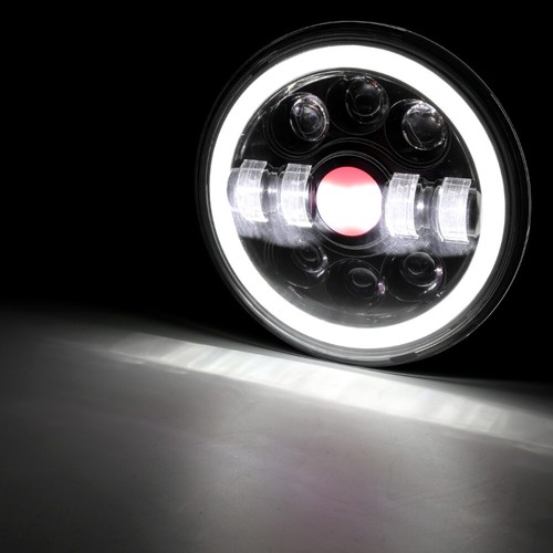 Fari LED 7" pollici DRL segnale di svolta ambra hi lo per Cafe Racer Chopper Criuser - Foto 9 di 12