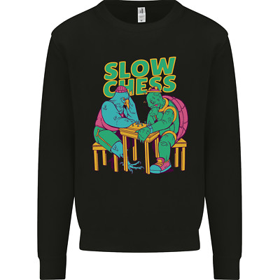 Slow Chess lustiges Schildkröte & Schwanz Kinder Sweatshirt Pullover