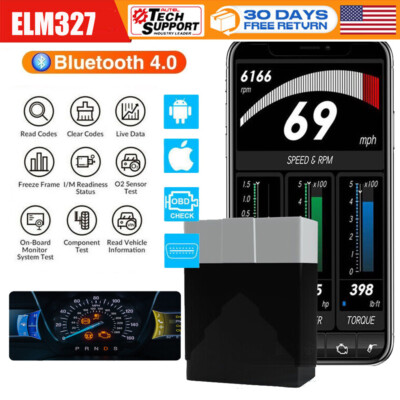 ELM327 OBD2 Code Reader Bluetooth Auto Interface Adapter Diagnostic for Android