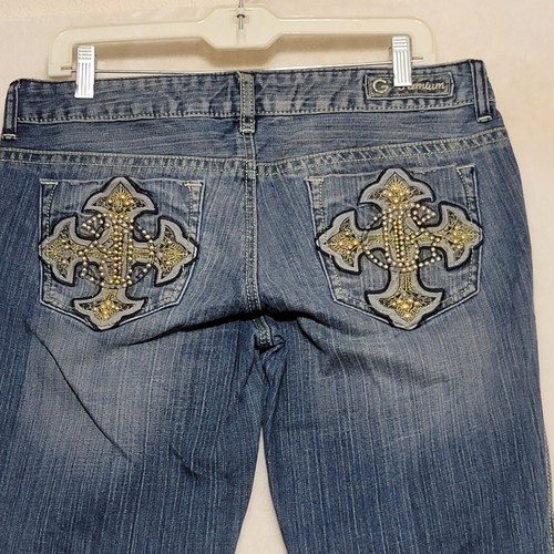 G by Guess Premium Women's Jeans Size 31 Naomi Boot Cut Embroidered Beads - Picture 4 of 17