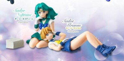 Bandai Sailor Moon landed Sitting Figure Vol 2 Sailor Neptune & Uranus