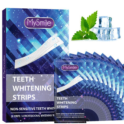 MySmile 28pc Teeth Whitening Strips Non Sensitive Whitestrips Tooth Whitener