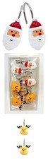 Santa and Reindeer Anti-Rust Shower Curtain Hooks New 12 Shower Curtain Rings