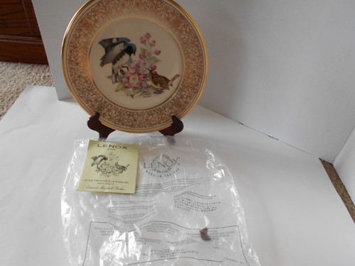 Lenox Edward Marshall Boehm Birds Black Throated Blue Warblers Plate 10 3/4"