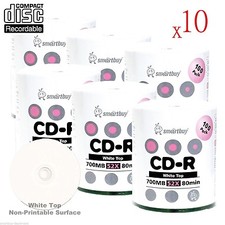 6000-Pack SmartBuy CD-R CDR 52X 700MB/80Min White Top Surface Recordable Disc