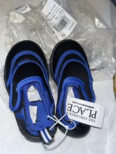 Children Place Toddler Boys Black W/Blue Trim Water Shoes Size 5/6 NEW