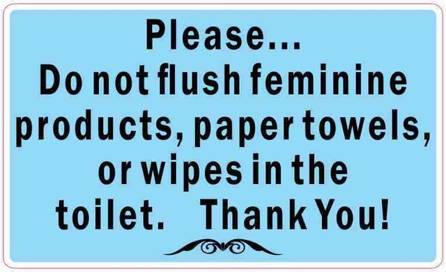5x3 Blue Do Not Flush Feminine Products Paper Towels Or Wipes Magnet 5x3 Blue Do Not Flush Feminine Products Paper Towels Or Wipes Magnet Door Sign