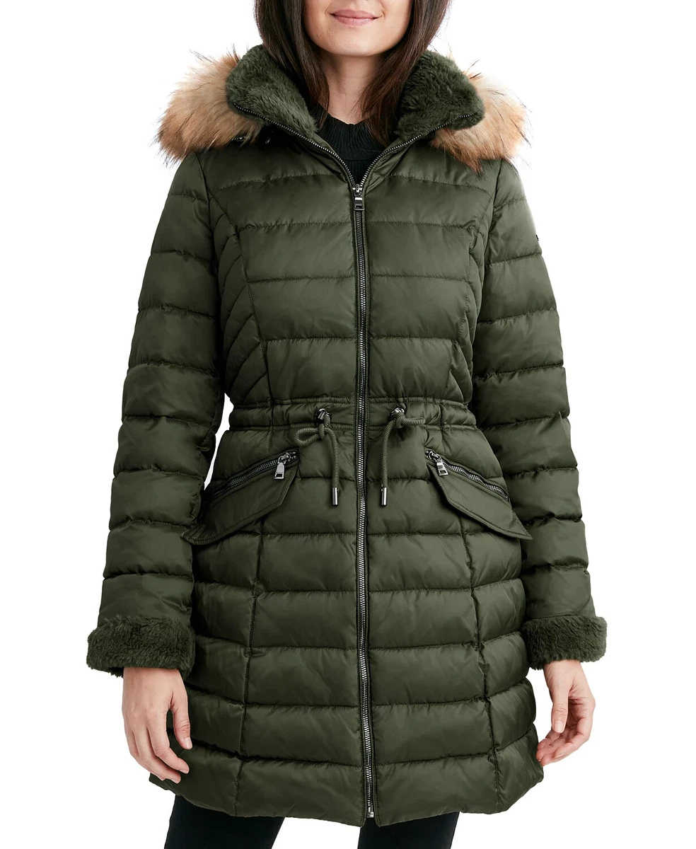 Laundry Shelli Segal Women's Winter Puffer Parka Hood Maxi coat