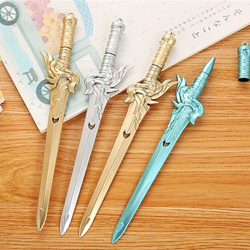 6 pezzi simpatiche spade colorate Kawaii inchiostro gel penna a sfera scuola bambini penna - Foto 1 di 6