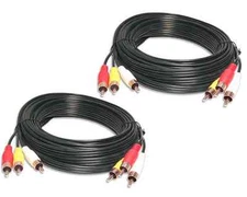 2 Pack 50 FT foot RCA Composite 3-RCA Audio Video Male Cable TV DVD LCD Switch