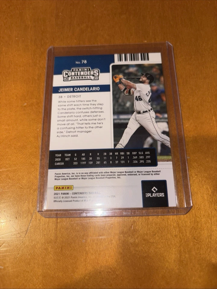 Jeimer Candelario 2021 Panini Contenders Draft Ticket Green Foil /299 - Image 2 of 3