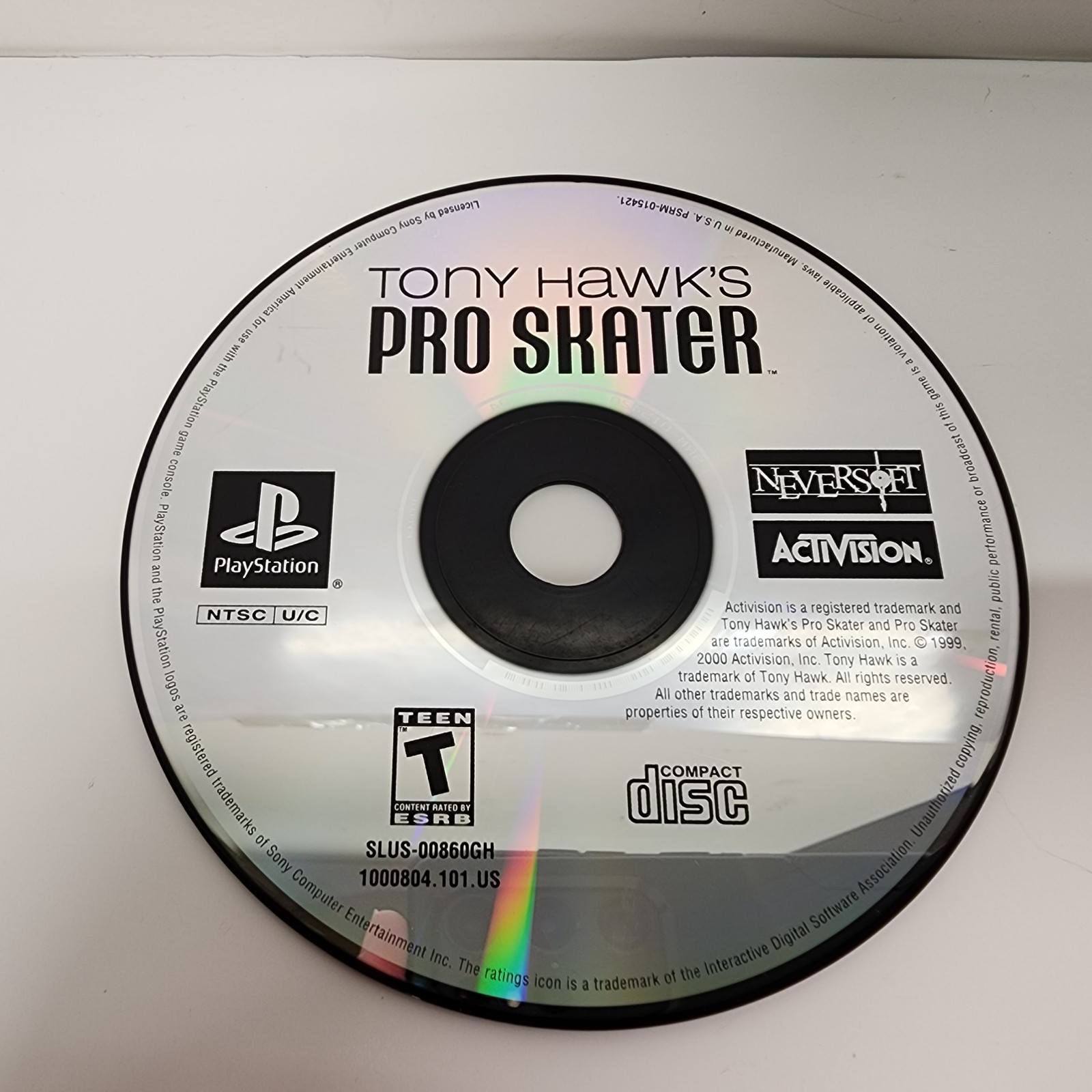 Tony Hawk's Pro Skater Play Station 1 PS1 Disc Only 