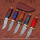 Lot of 10pc 6'' Damascus Steel Skinning/Hunting Knife Wood Handle W Sheath mb308 — photo 5