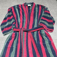 Vintage Christian Dior Striped Terry Cloth Bath Robe - One Size Multicolor 90s