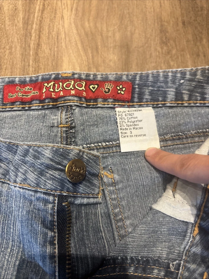 复古 Mudd Jeans 女式尺寸:3 (30x30),蓝色牛仔低腰喇叭 Y2K/90s — 第 4/4 张图片
