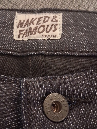 Naked & Famous Super Skinny Indigo Black & Blue Japanese Denim Jeans Mens 31x33 - Picture 7 of 14