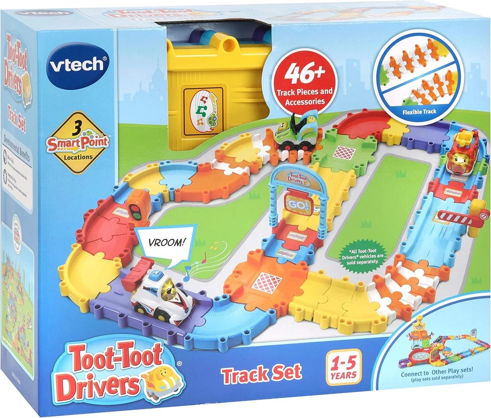 VTech Toot-Toot Drivers Track Set, First Kid's Car Set, Cars for Boys and Girls, - Image 2 of 3