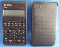 Hewlett Packard HP 10B Business Calculator w/ Soft Leather Slip Case 1987 Vtg