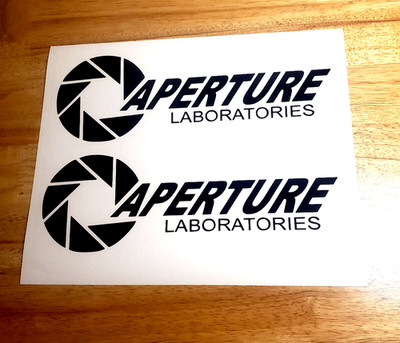 Aperture Science Laboratories  DECALS STICKERS PORTAL cave johnson usa 11''