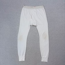 Vintage Hanes Thermal Underwear Pants Mens XL White Waffle Knit Long Johns USA